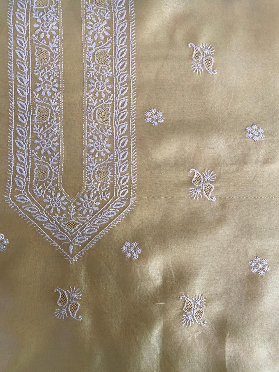 Pastel Yellow Chanderi Men's Kurta