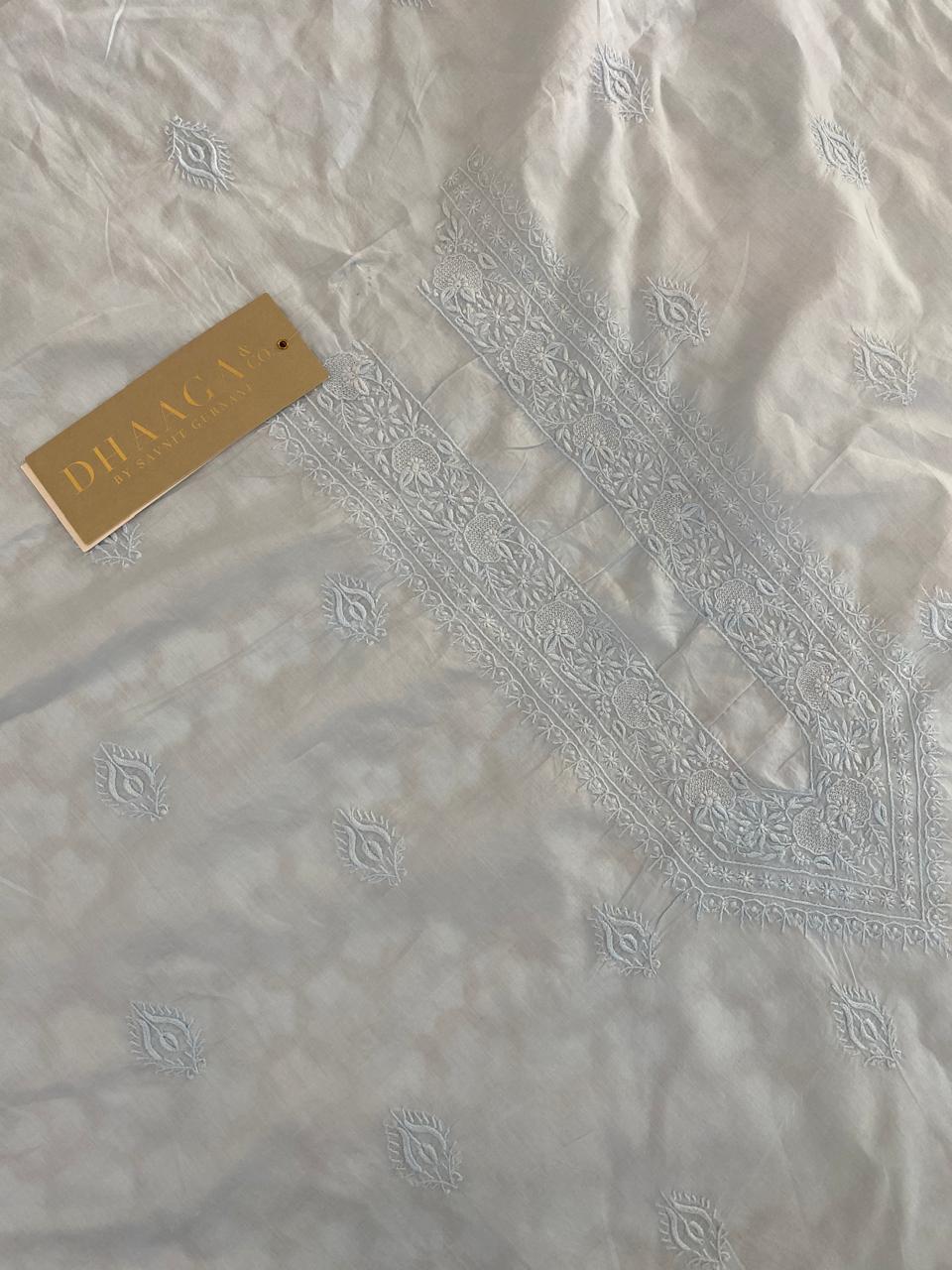Powder Blue Mul-Mul Men's Kurta