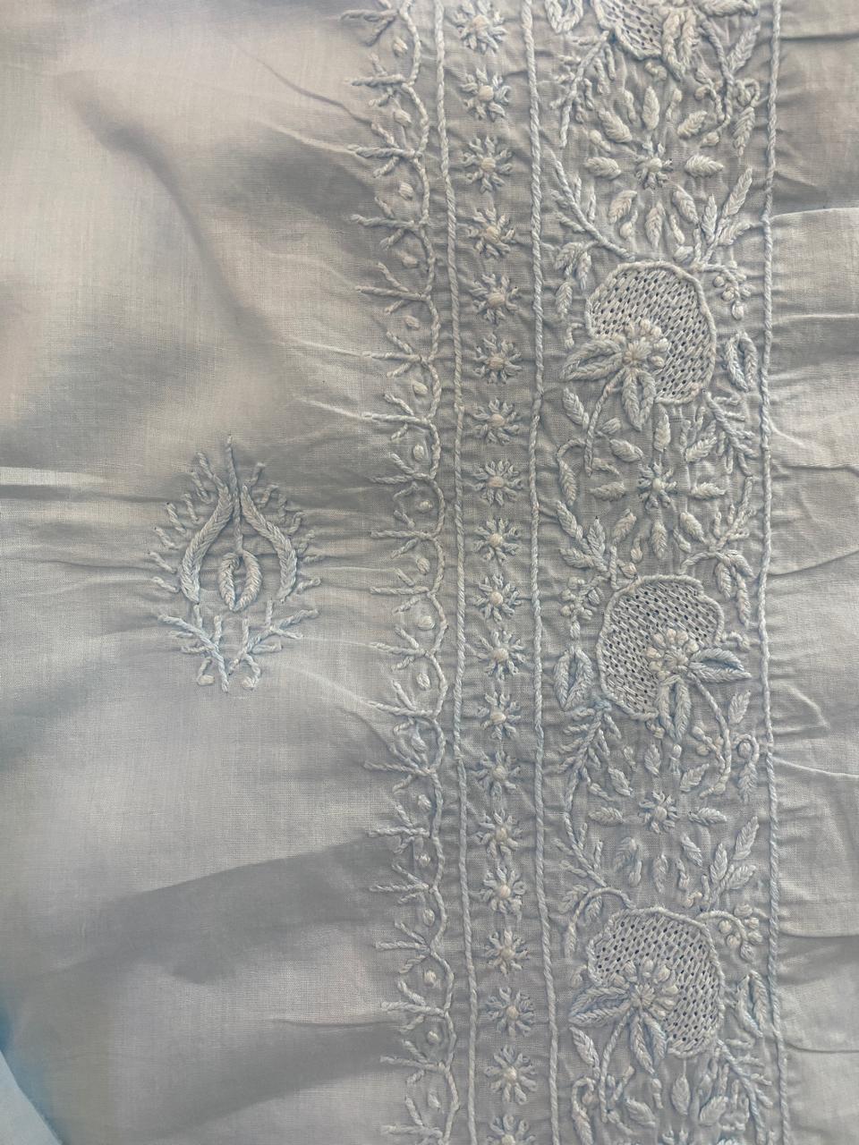 Powder Blue Mul-Mul Men's Kurta