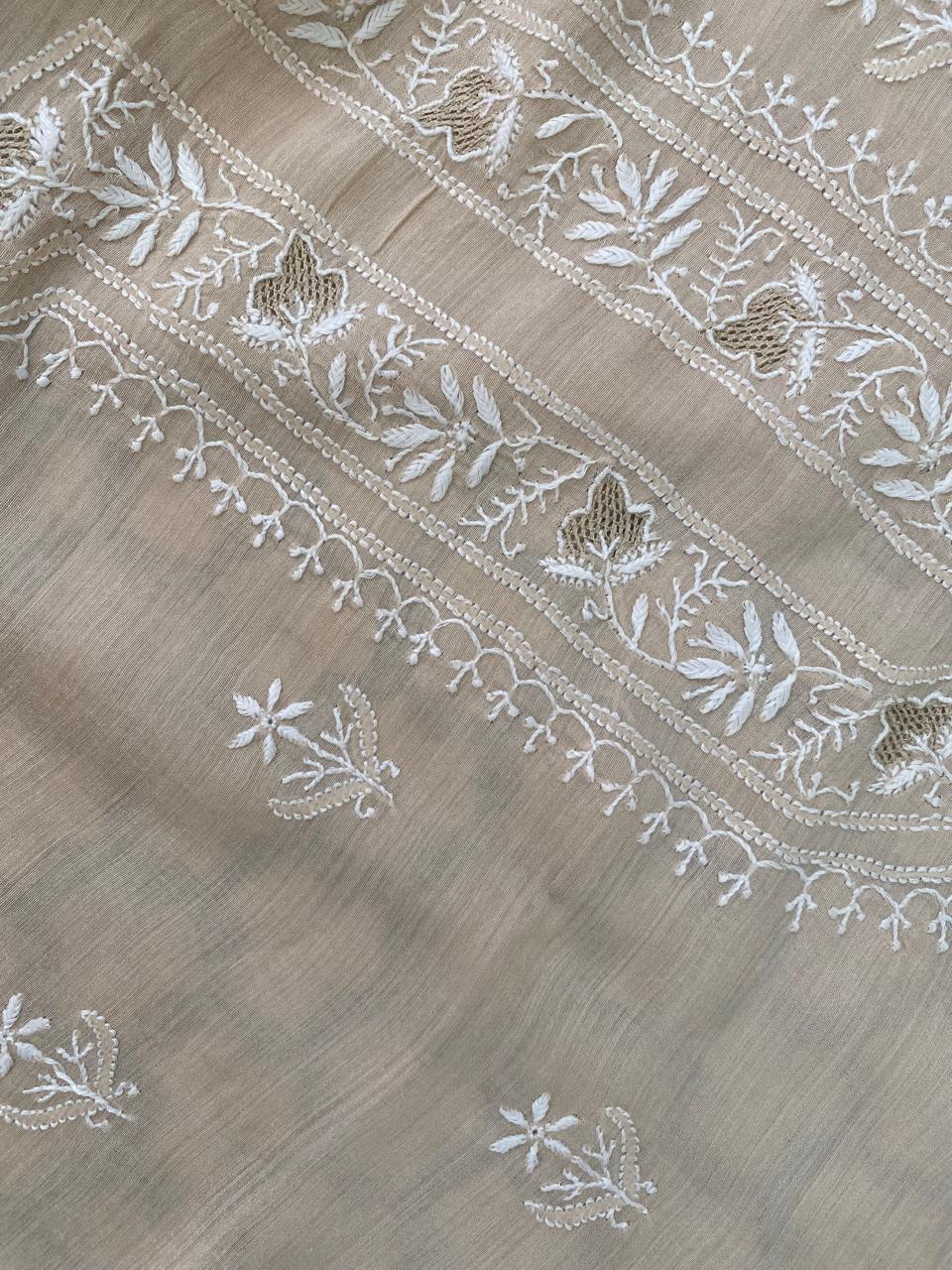 Beige Moonga Silk Men's Kurta