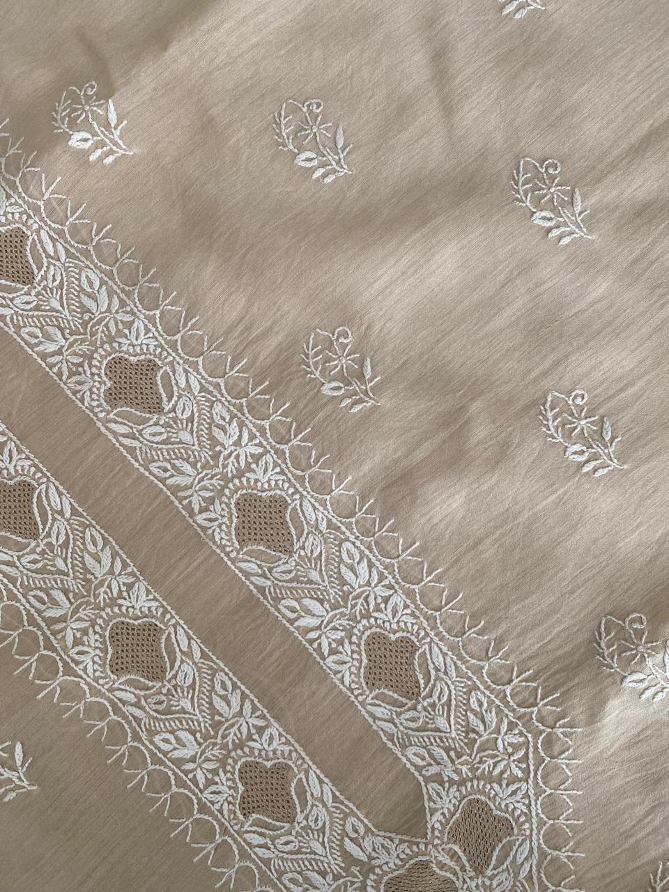 Beige Moonga Silk Men's Kurta