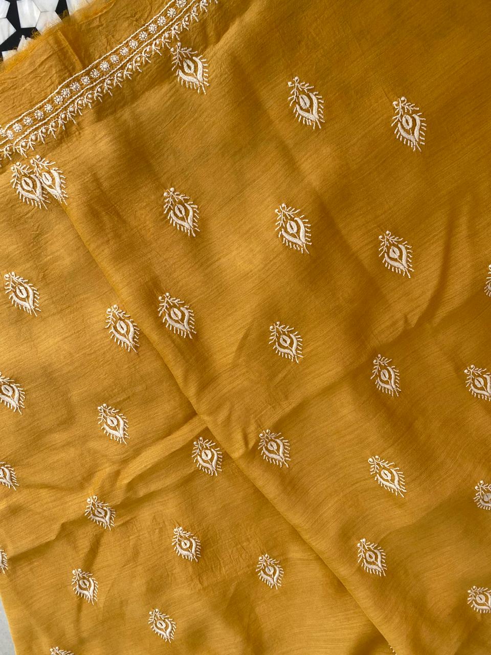 Mustard Moonga Silk Men's Kurta