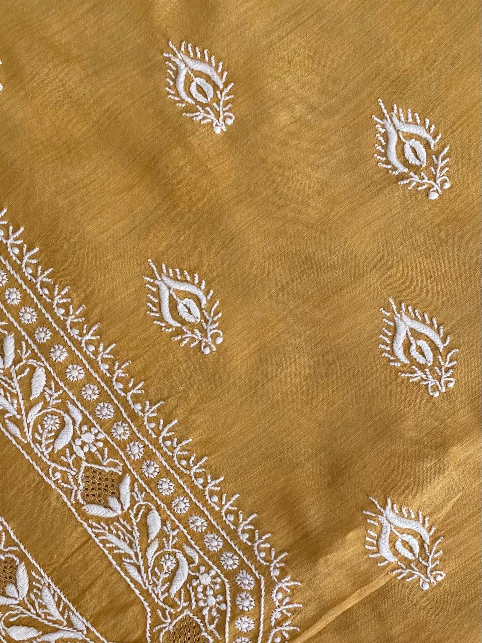 Mustard Moonga Silk Men's Kurta