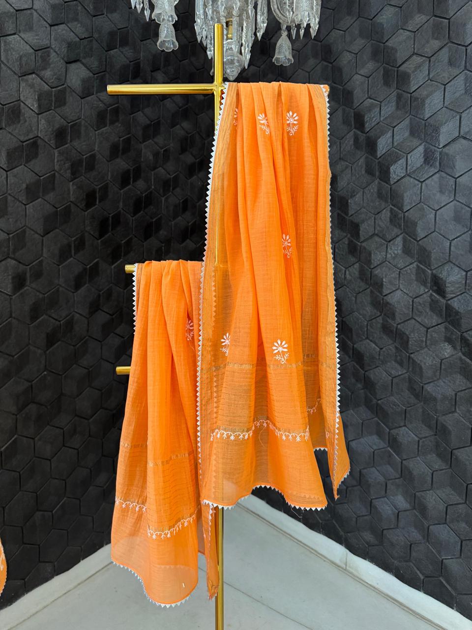 Orange Chikankari Sharara Set