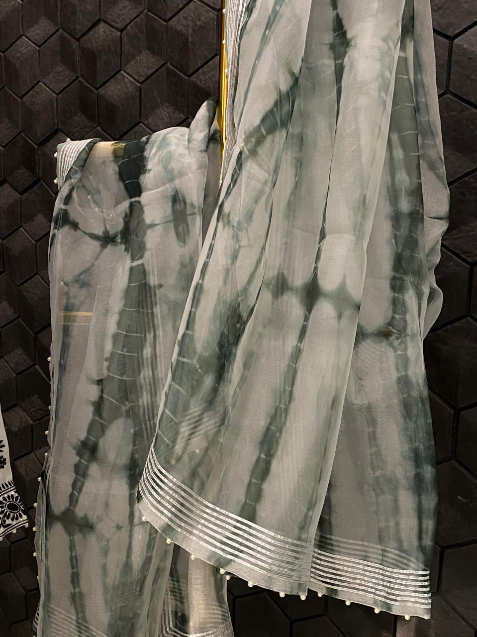 White Organza Chikankari Kurta Set