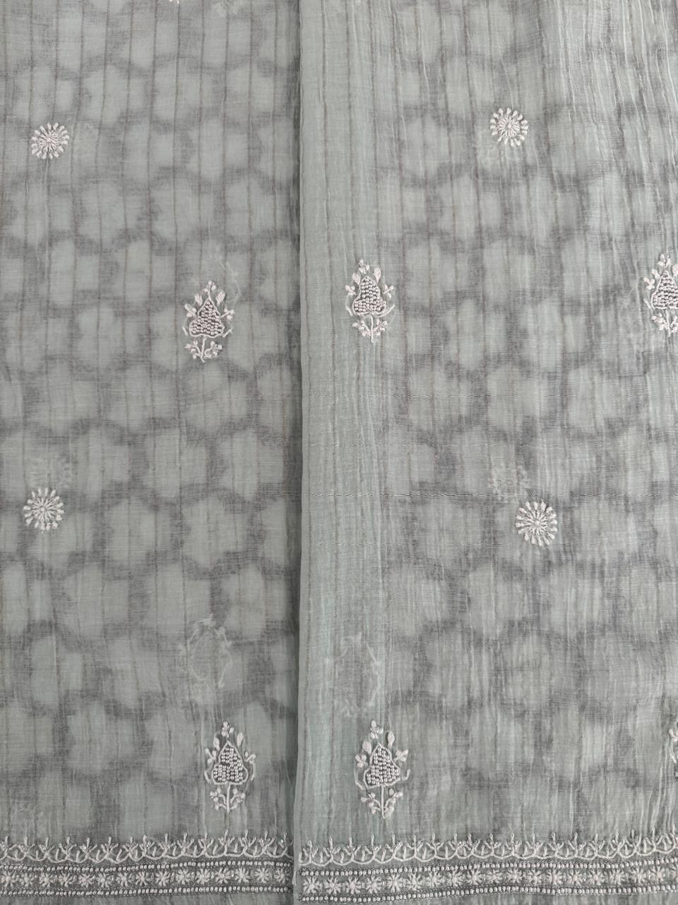 Mint Green Striped Mul Chanderi Men's Kurta
