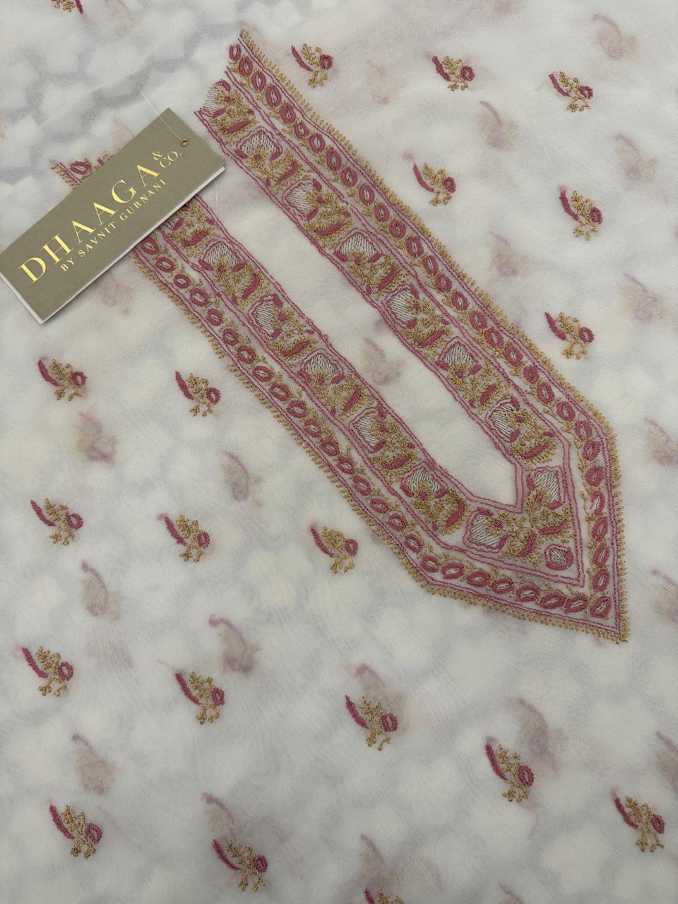 Ivory Multi-Coloured Chikankari Men's Kurta