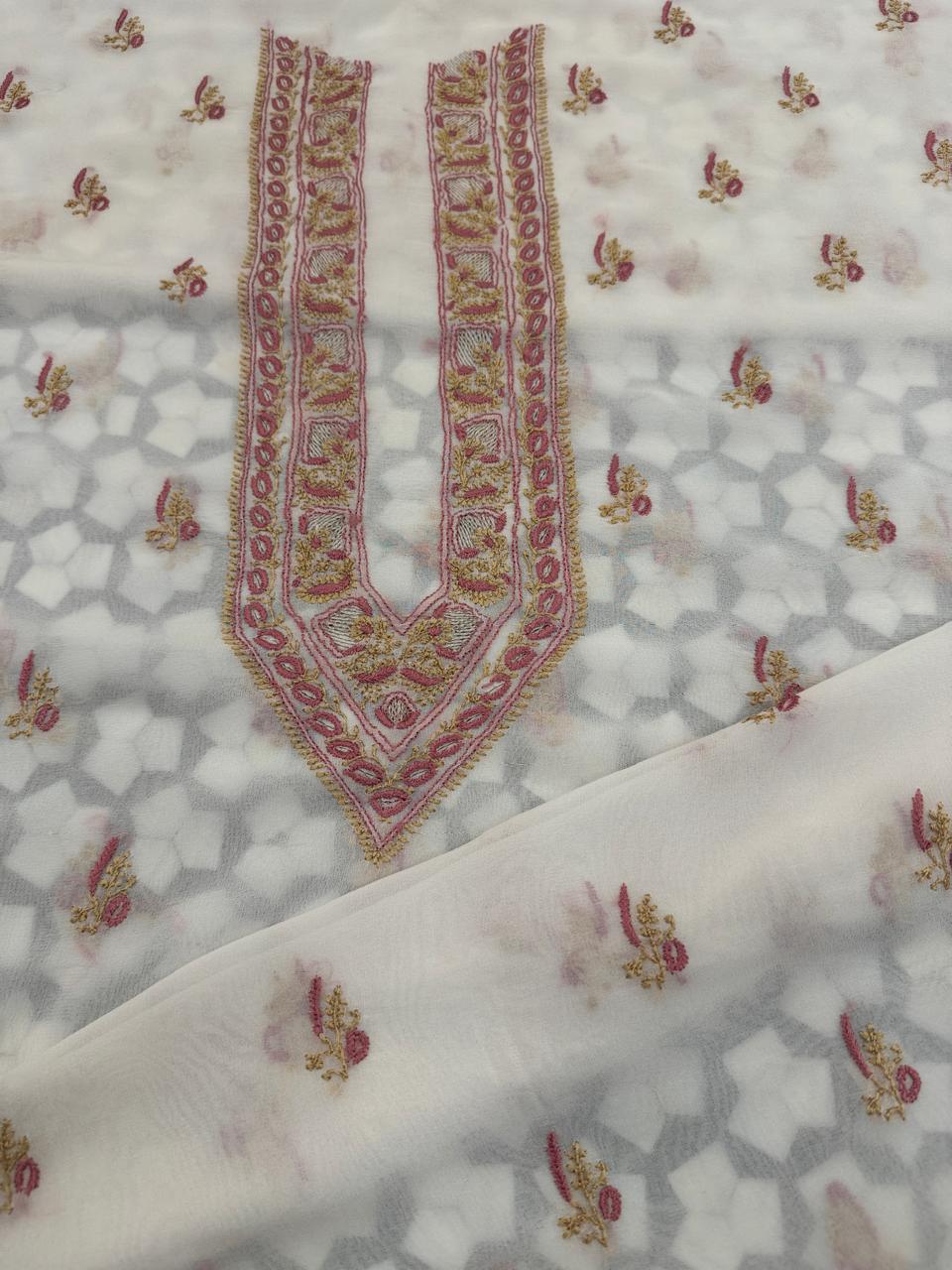 Ivory Multi-Coloured Chikankari Men's Kurta