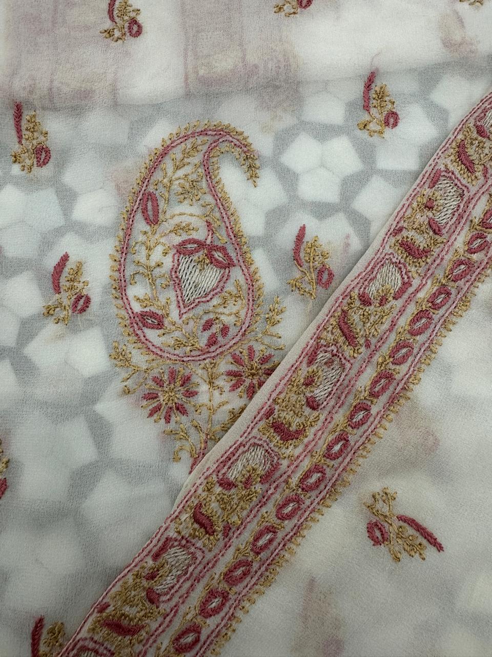 Ivory Multi-Coloured Chikankari Men's Kurta