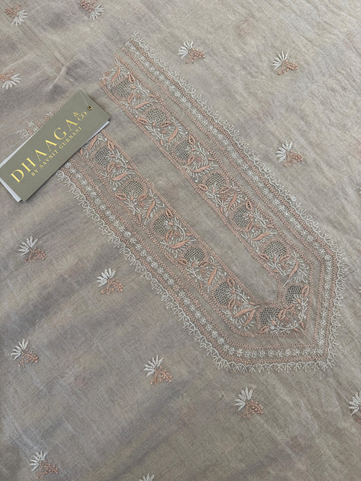 Golden Tissue Chikankari Men's Kurta
