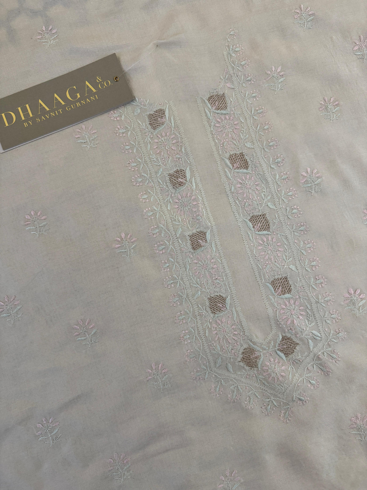 Off-White Tussar Silk Chikankari Men's Kurta