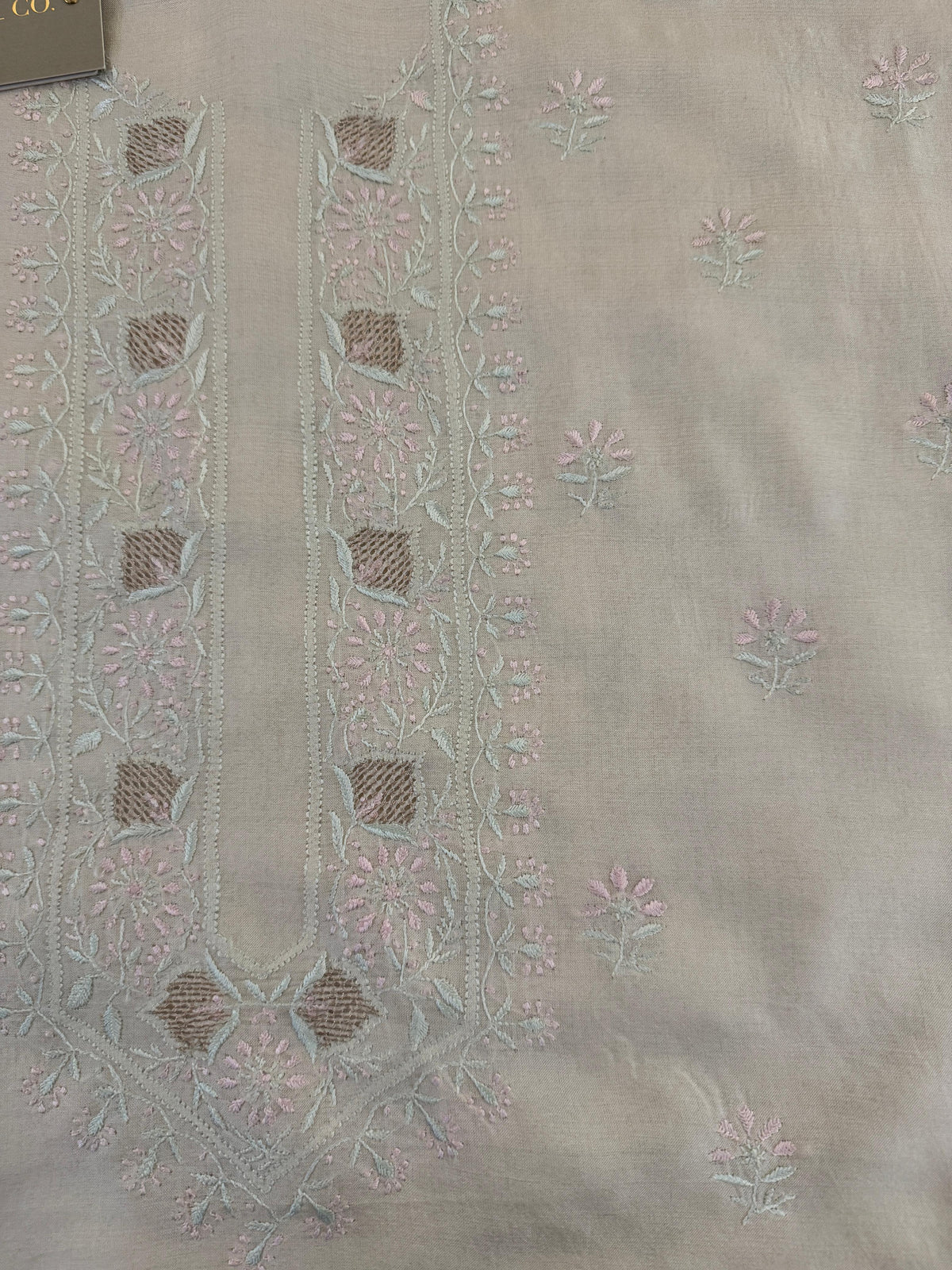 Off-White Tussar Silk Chikankari Men's Kurta