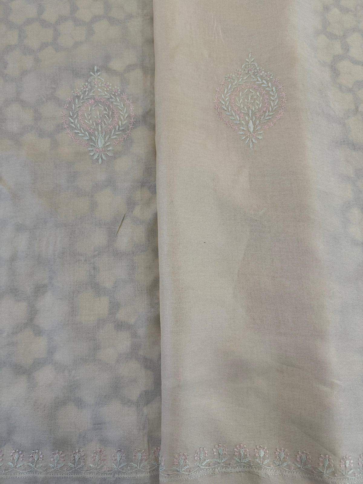 Off-White Tussar Silk Chikankari Men's Kurta