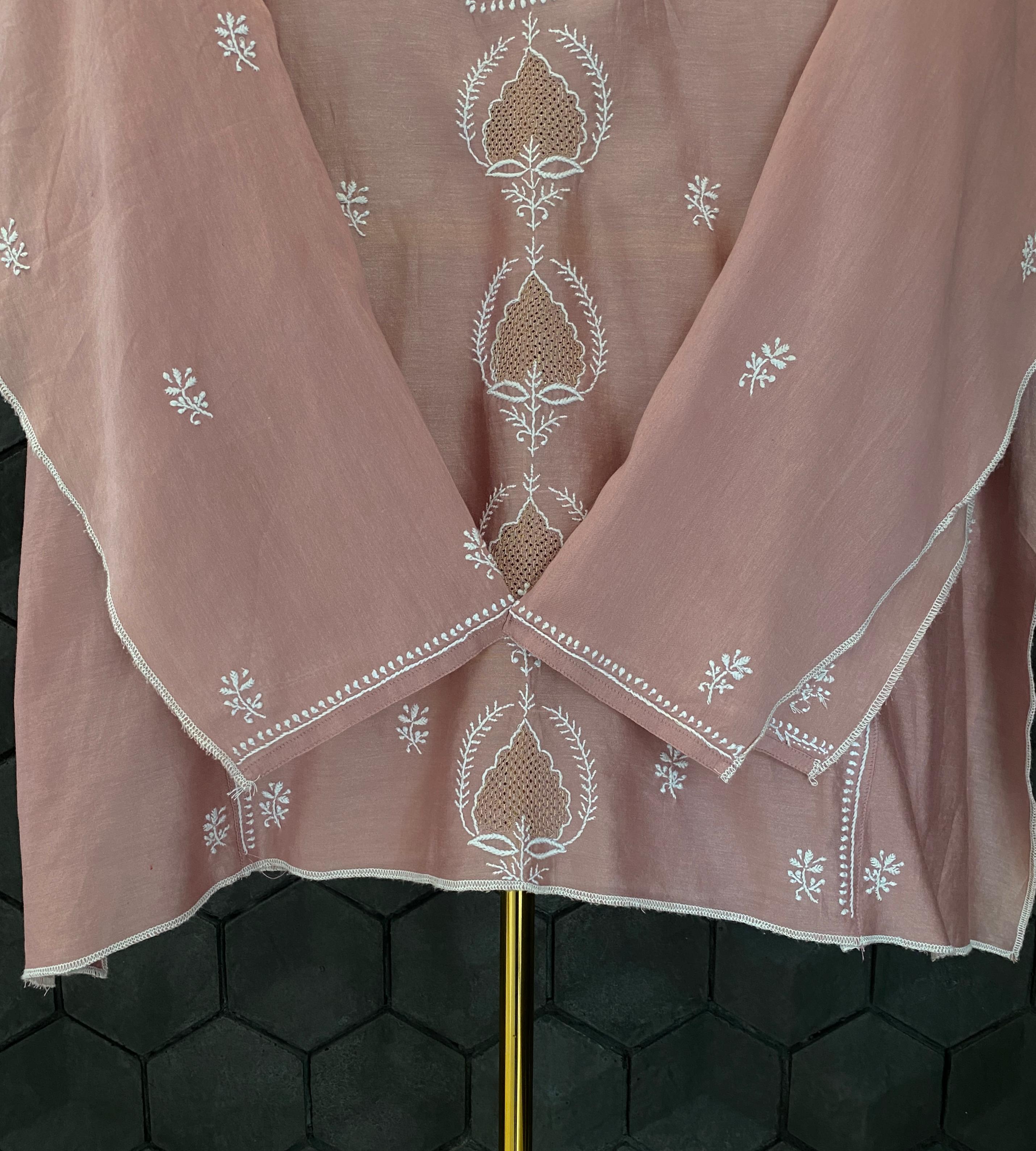 Onion Pink Awaadhi jaali Shirt
