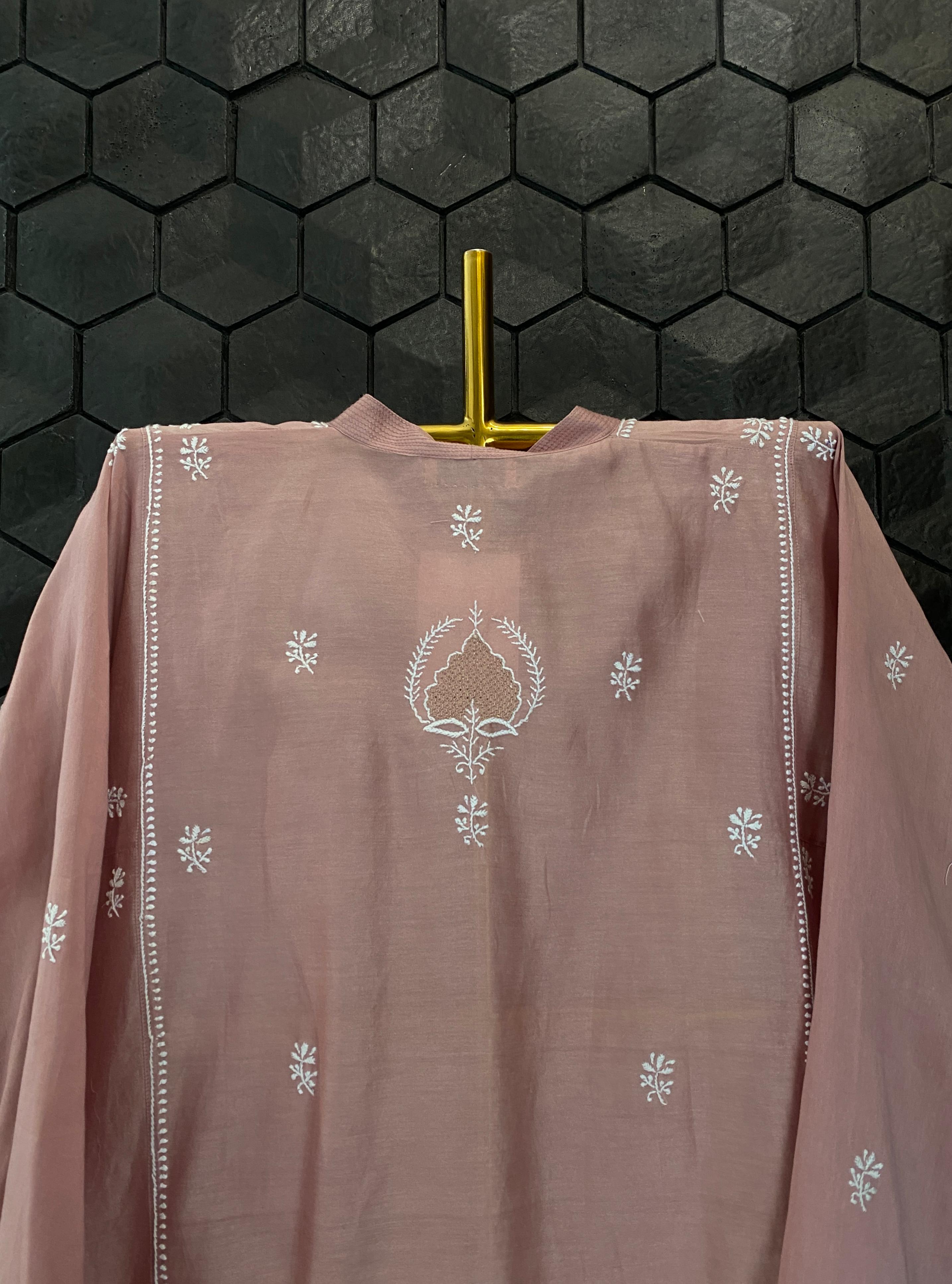 Onion Pink Awaadhi jaali Shirt