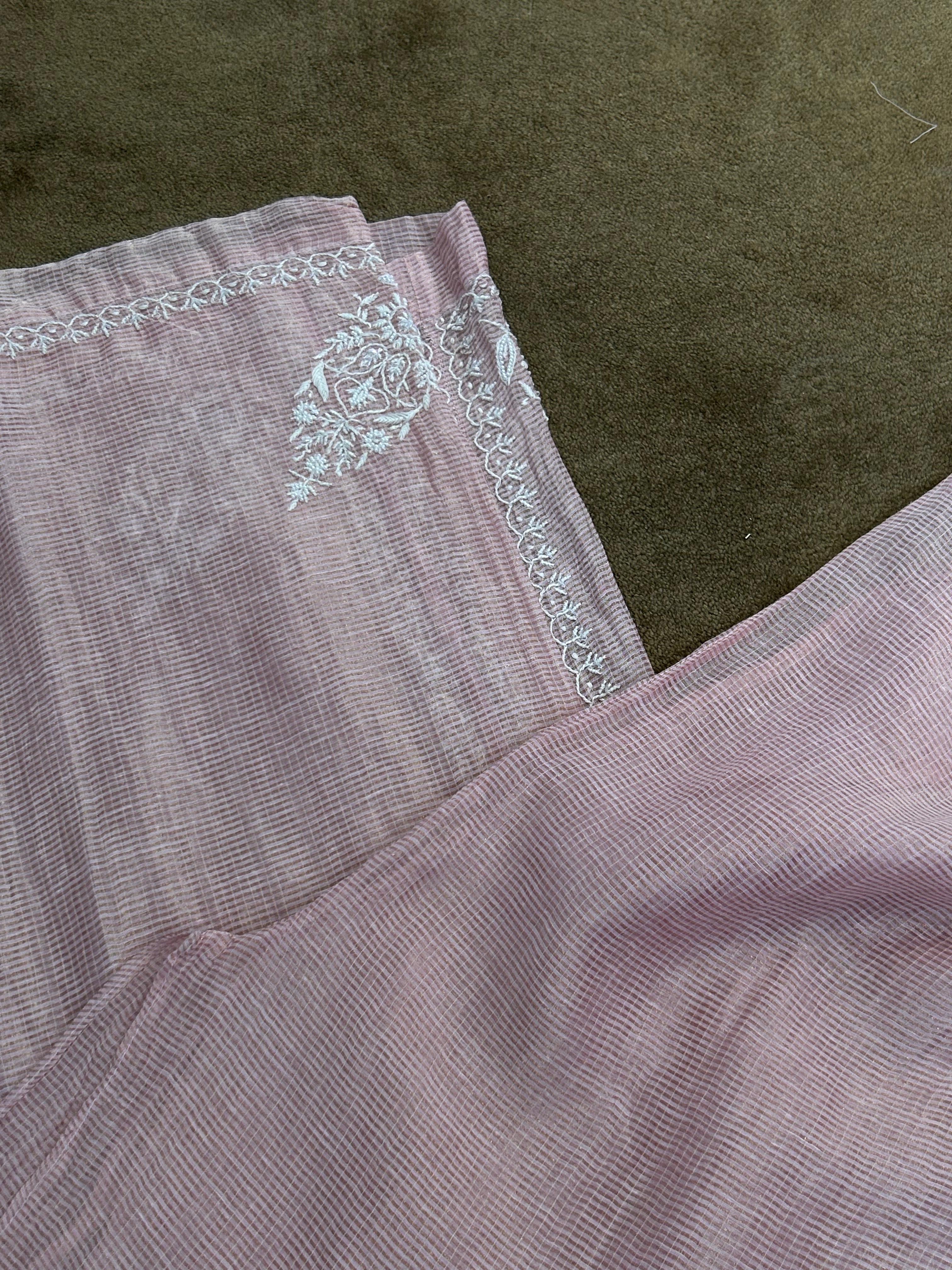Pink tissue kota chikankari co-ord set