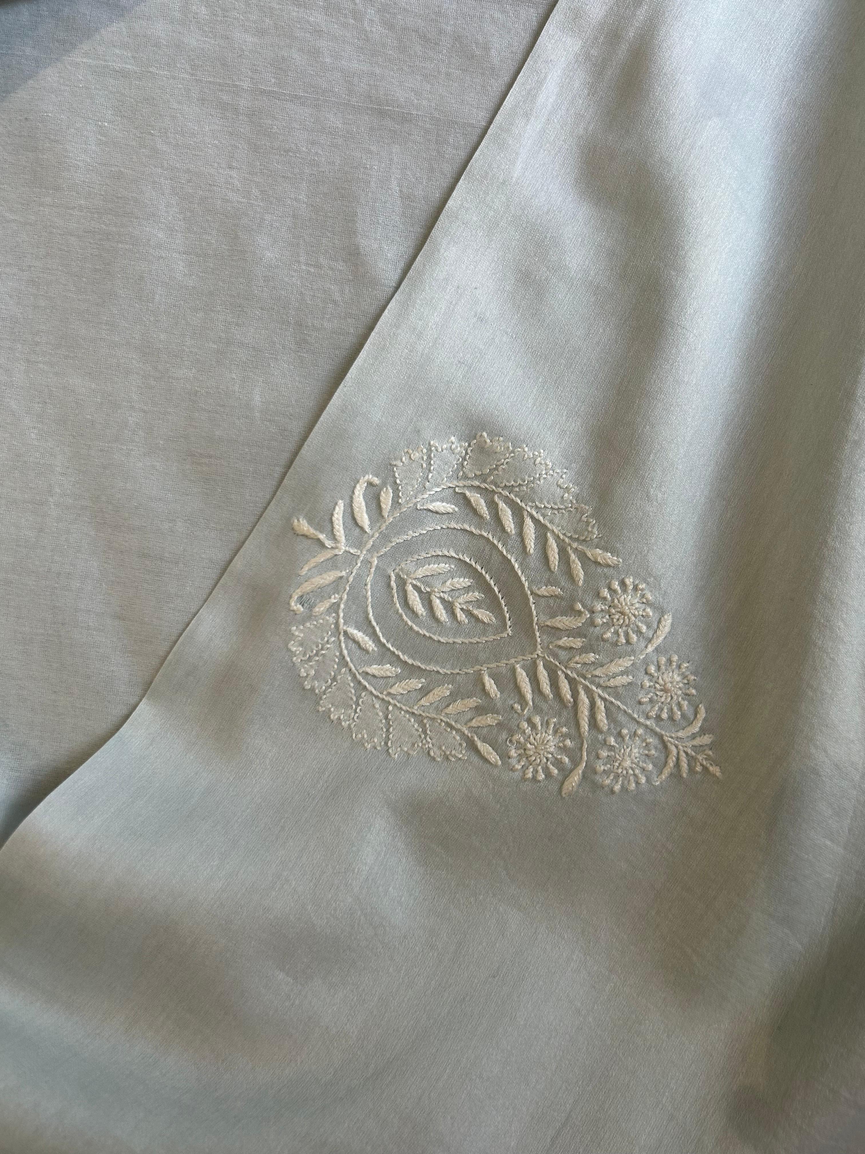 Blue  Mens Chanderi Chikankari Mens kurta