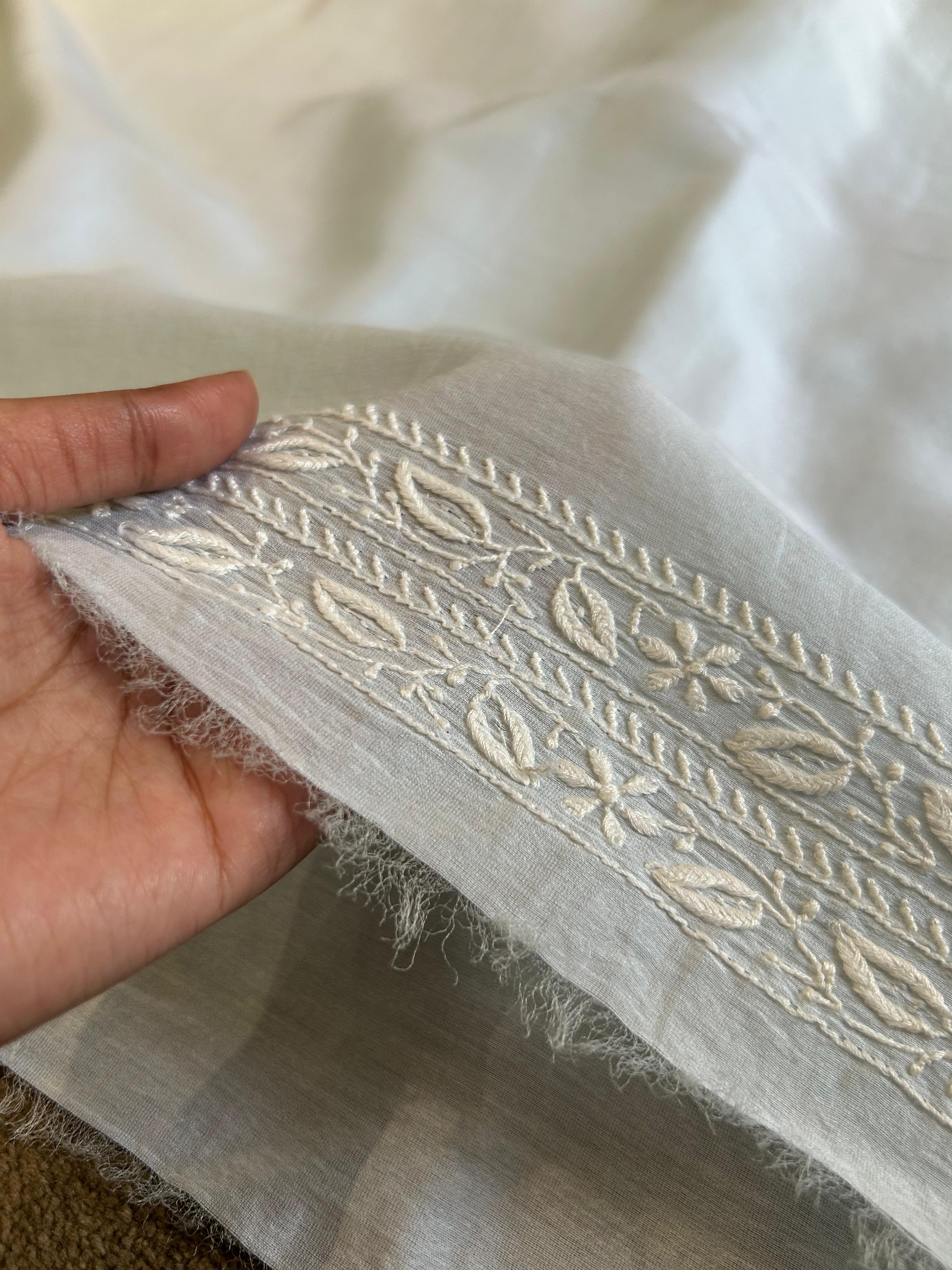 Blue  Mens Chanderi Chikankari Mens kurta