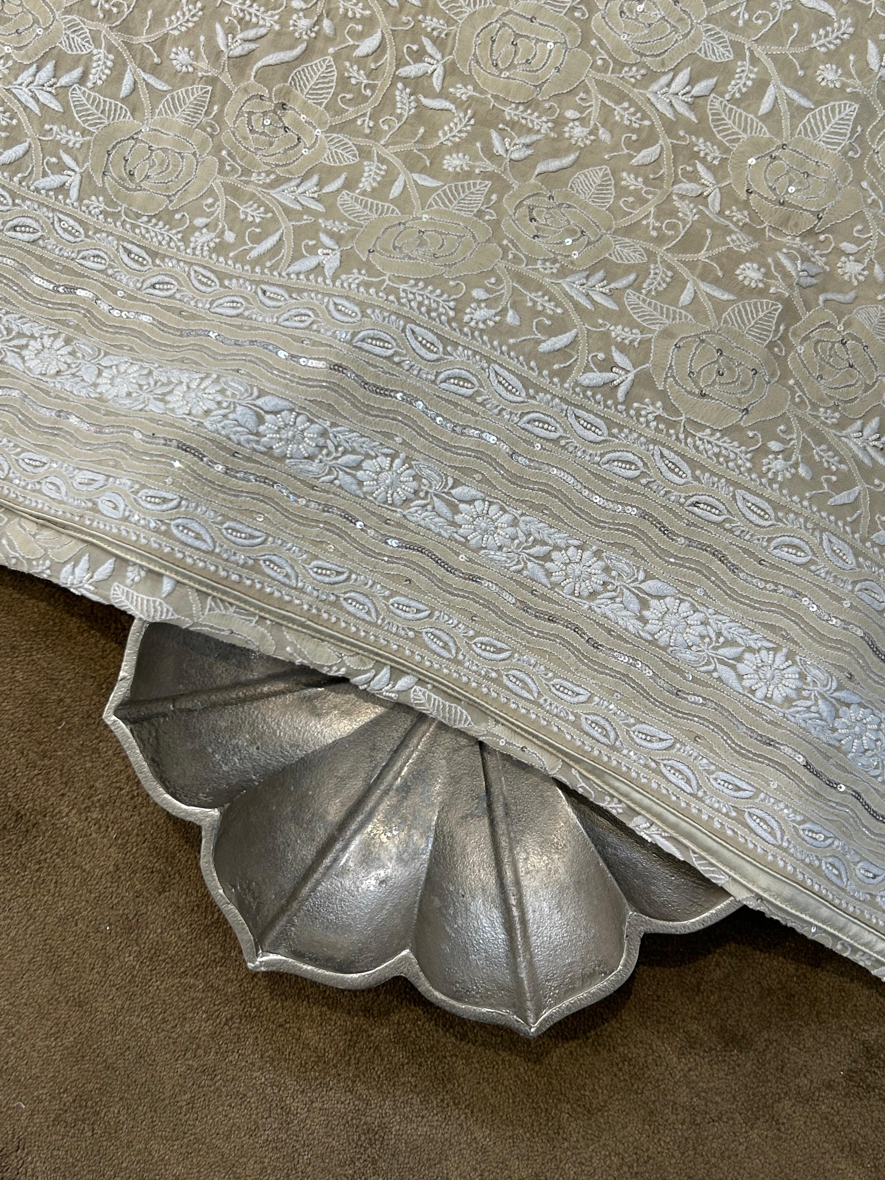 Ivory Georgette Chikankari Dupatta