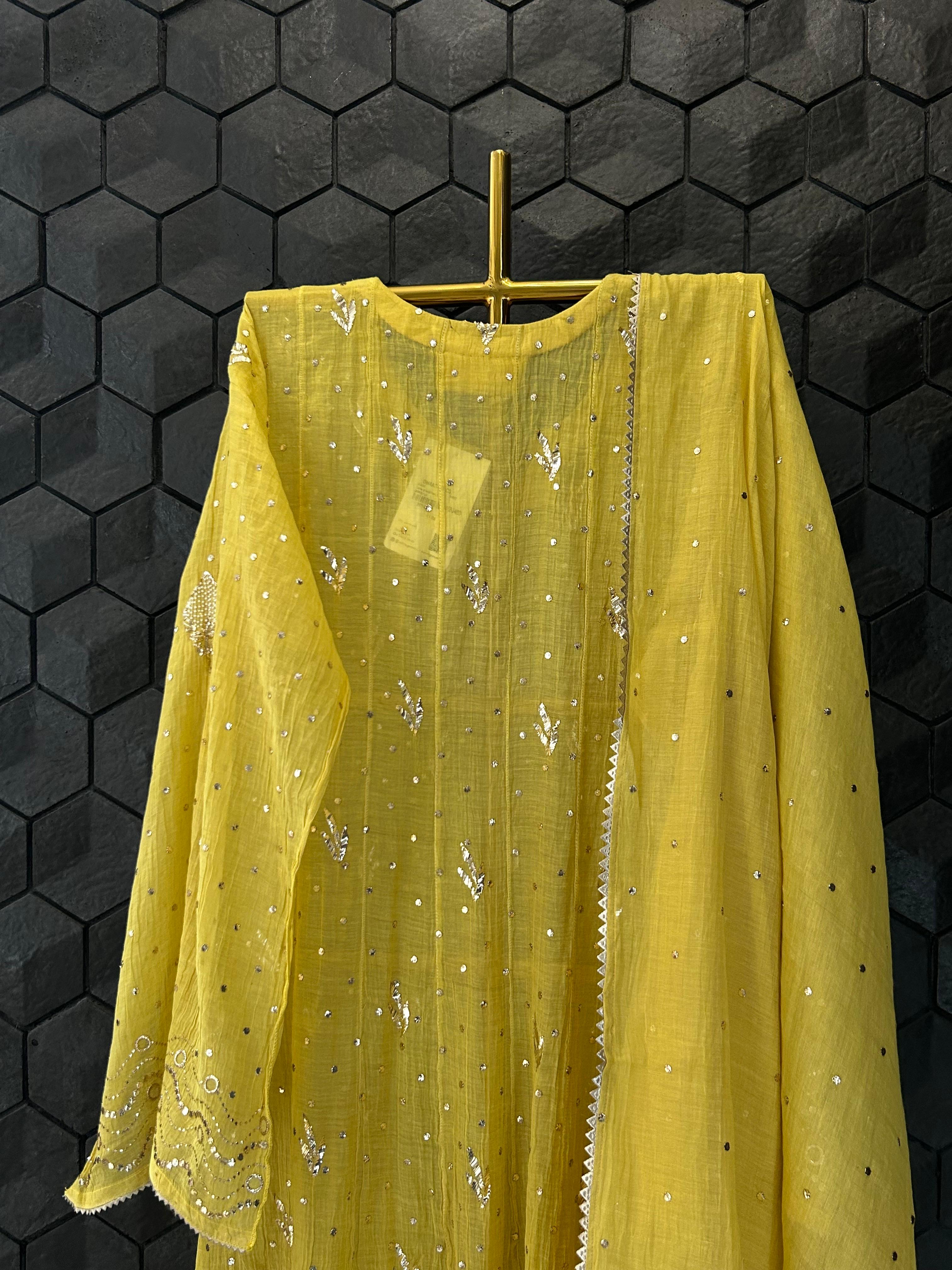 Green Tissue Mukaish kurta Set