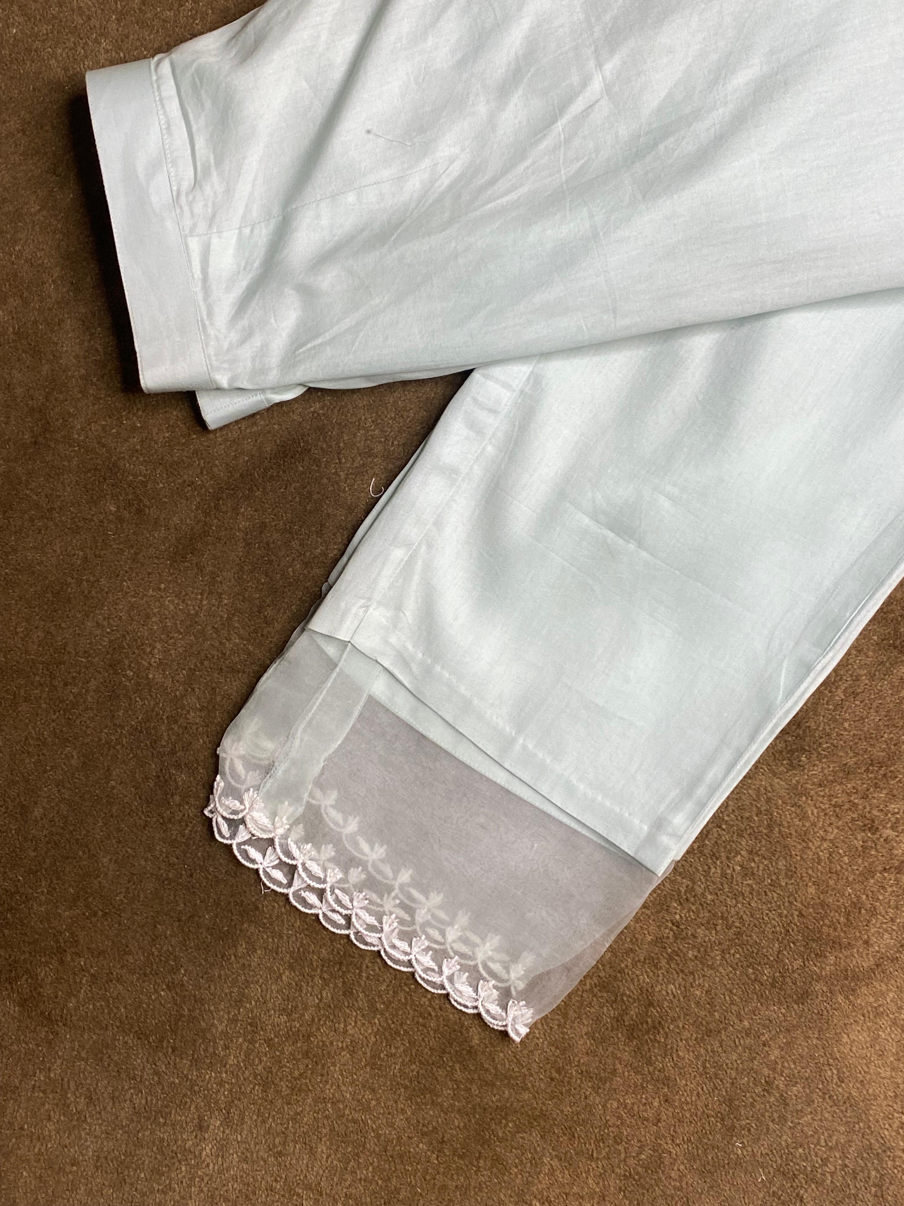 Green Mul Chanderi Chikankari Kurta Set