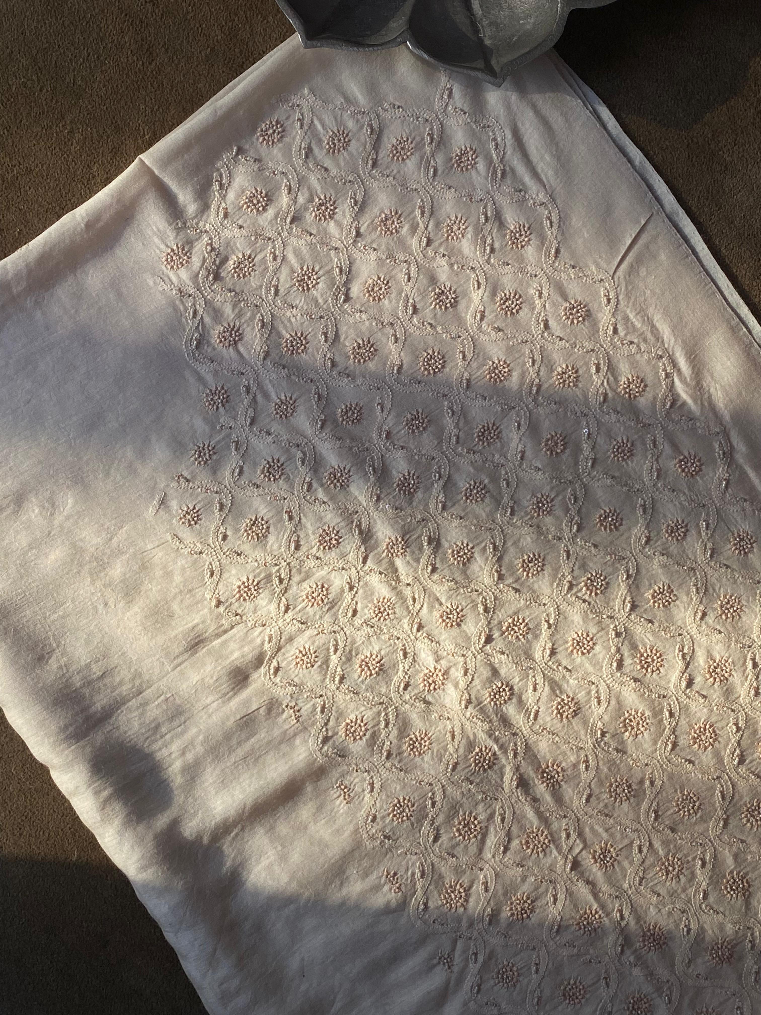 Mens Munga Silk Chikankari Sadri/Waistcoat