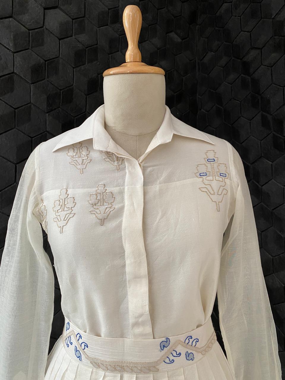 Chikankari Shirt and Skirt Set