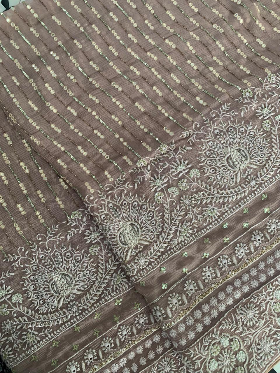 Halter Neck Kurta set with Farsi Shalwar and Heavy Dupatta