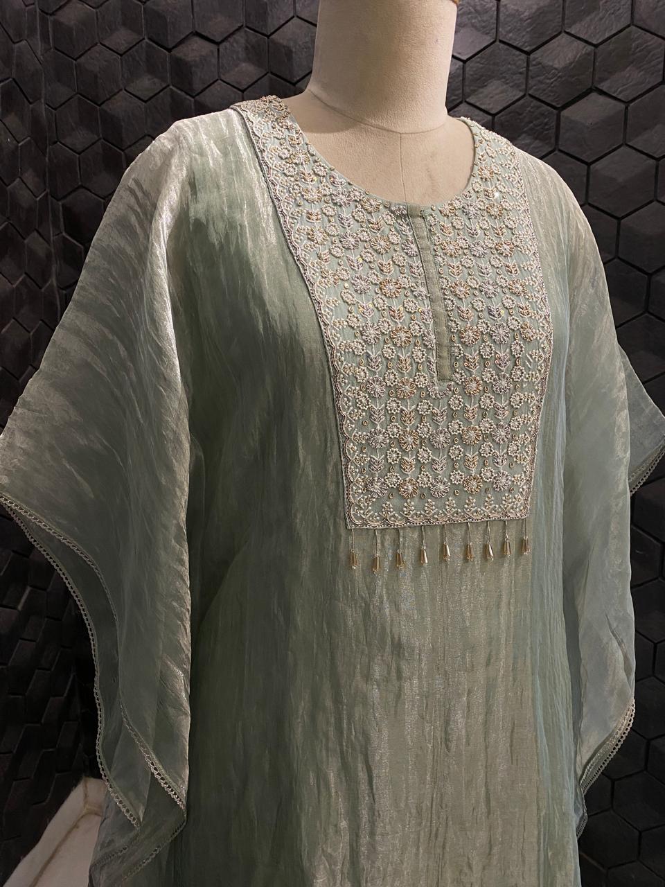 Sage Green Tissue Kaftan