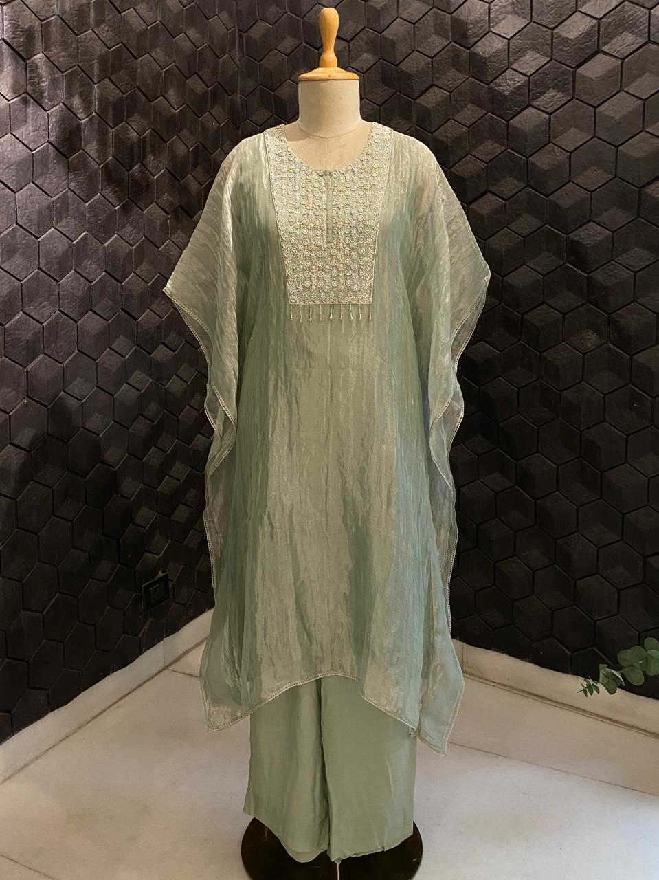 Sage Green Tissue Kaftan