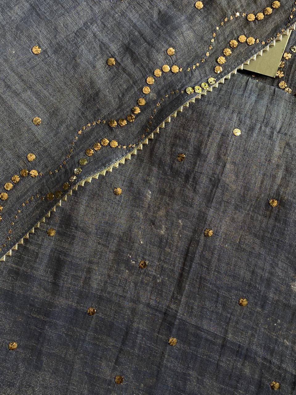 Lavender Mukaish Tissue Kurta Set