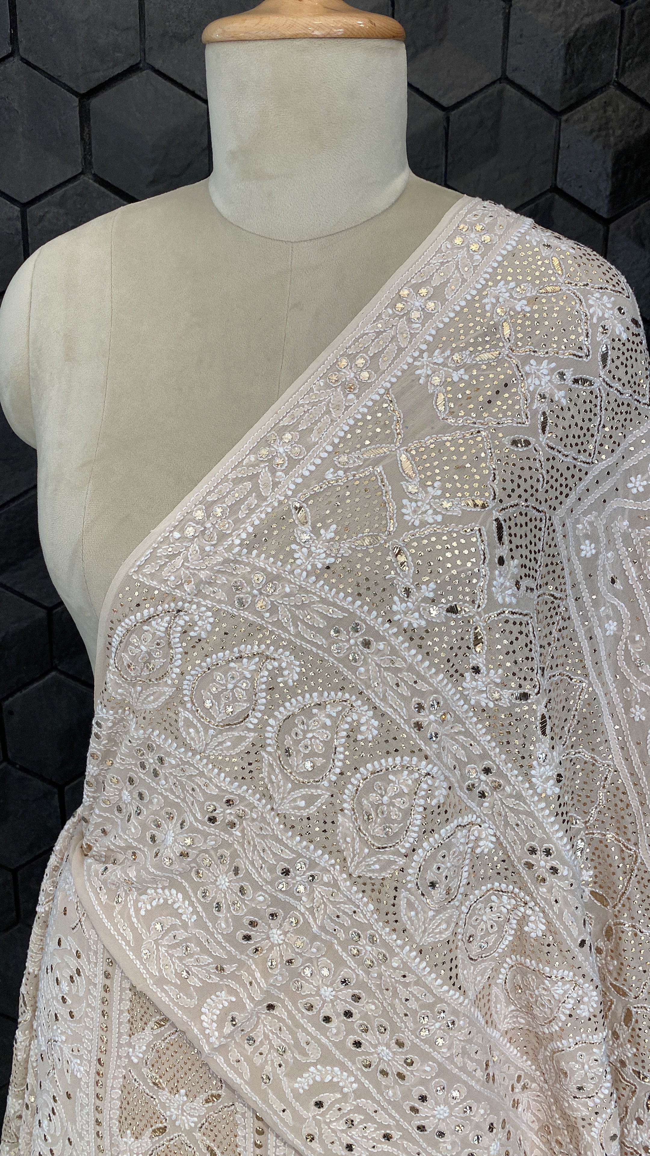 Do Taar Chikankari Premium Georgette lehenga with mukaish work