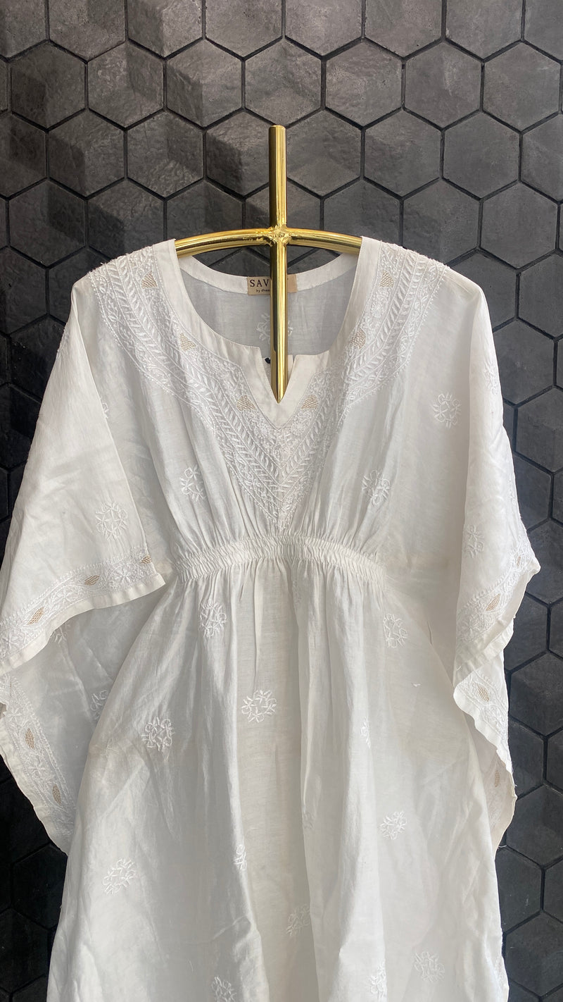 Chanderi Kaftan With Chikankari Embroidery