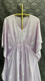Chanderi Kaftan With Chikankari Embroidery