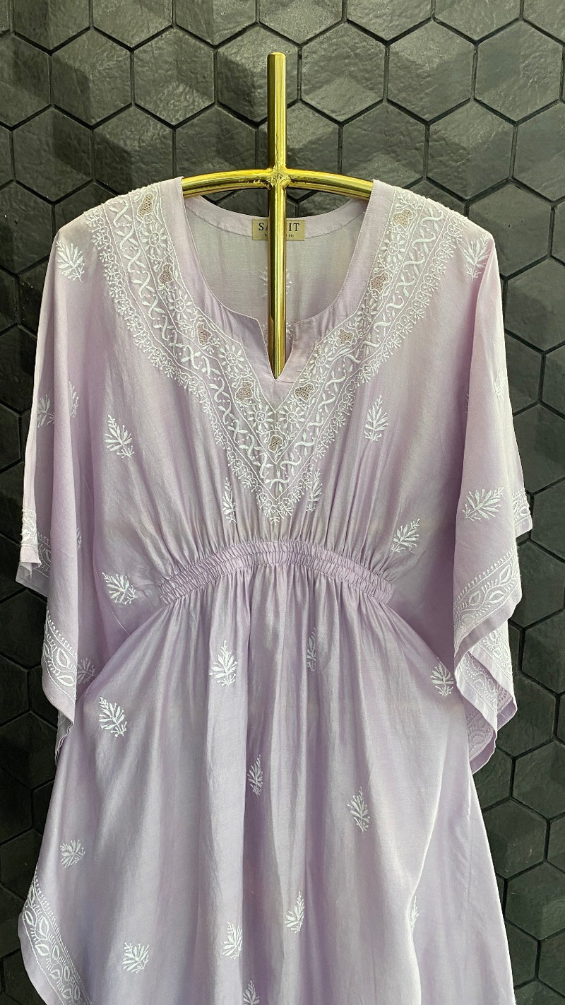 Chanderi Kaftan With Chikankari Embroidery