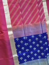 Dual Color Silk Saree With Gold Zari Work