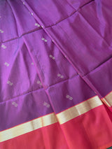 Dual Color Silk Saree With Gold Zari Work