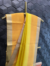 Dual colour silk saree with golden zari work
