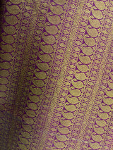 Purple Silk Saree with Thick Gold Zari Border