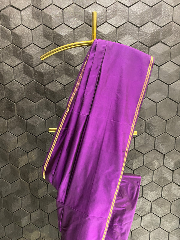 Purple Silk saree with zari work