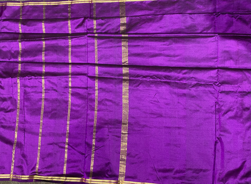 Purple Silk saree with zari work