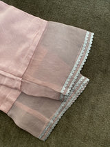 Chanderi Pants with Organza and Lace Detailing