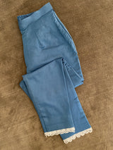 Cotton Lycra Pants with Lace Detailing