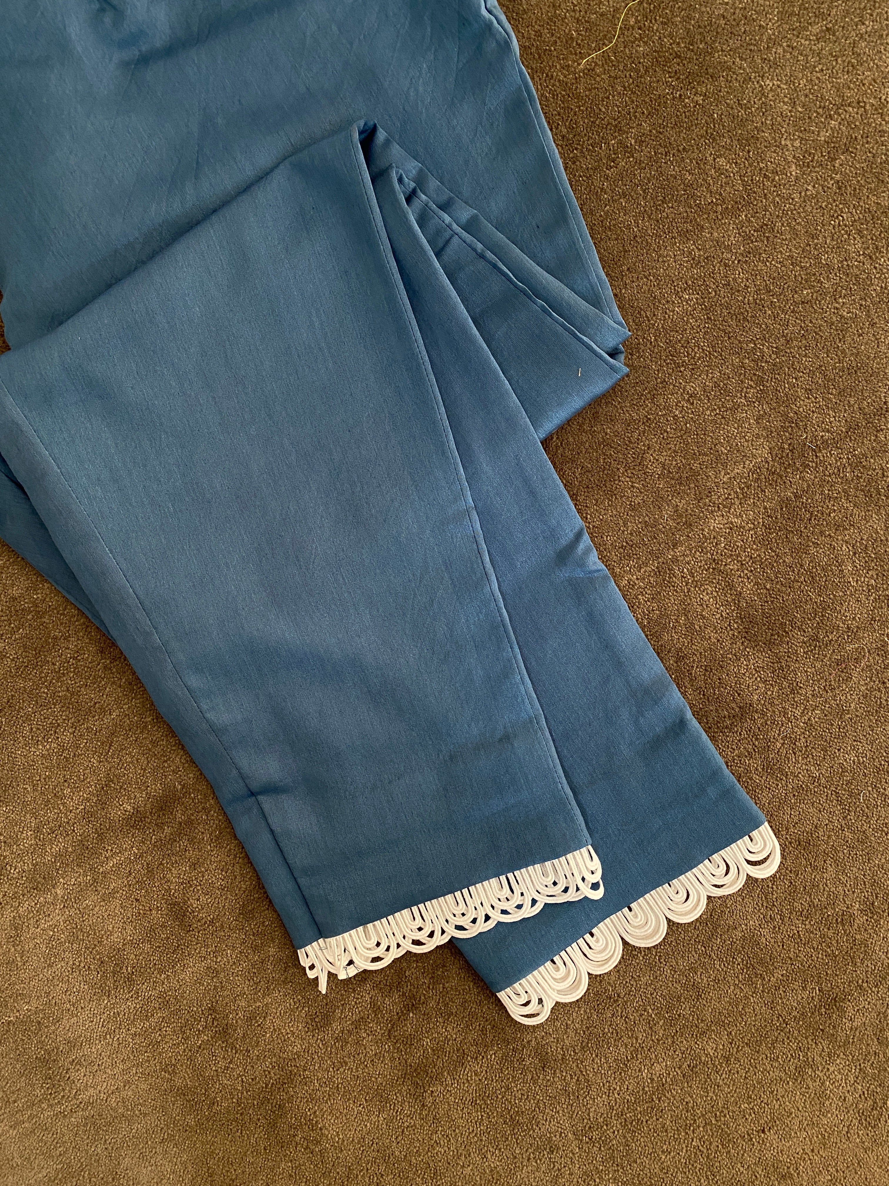 Cotton Lycra Pants with Lace Detailing