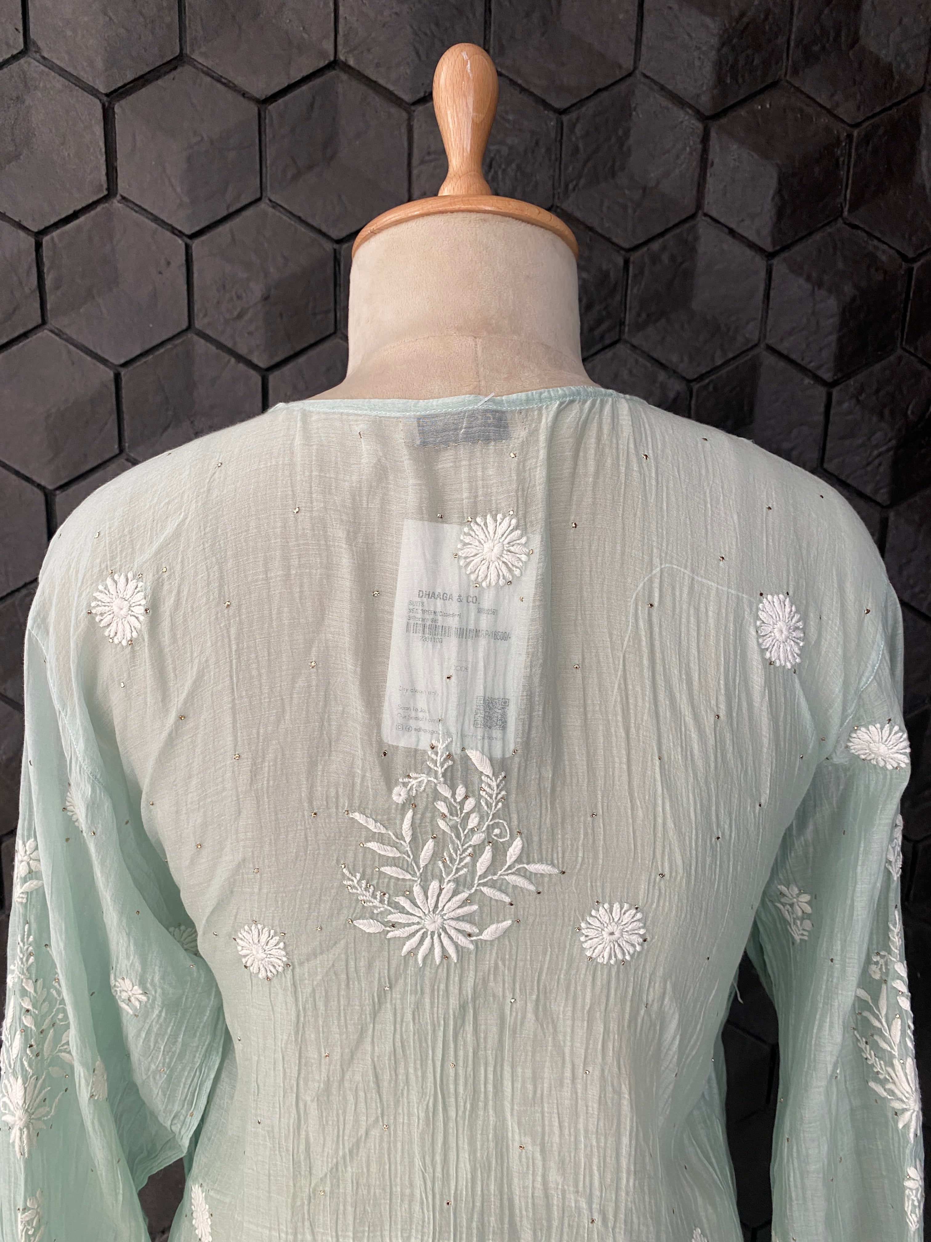 Mint Sharara Set with Chikankari and Mukaish