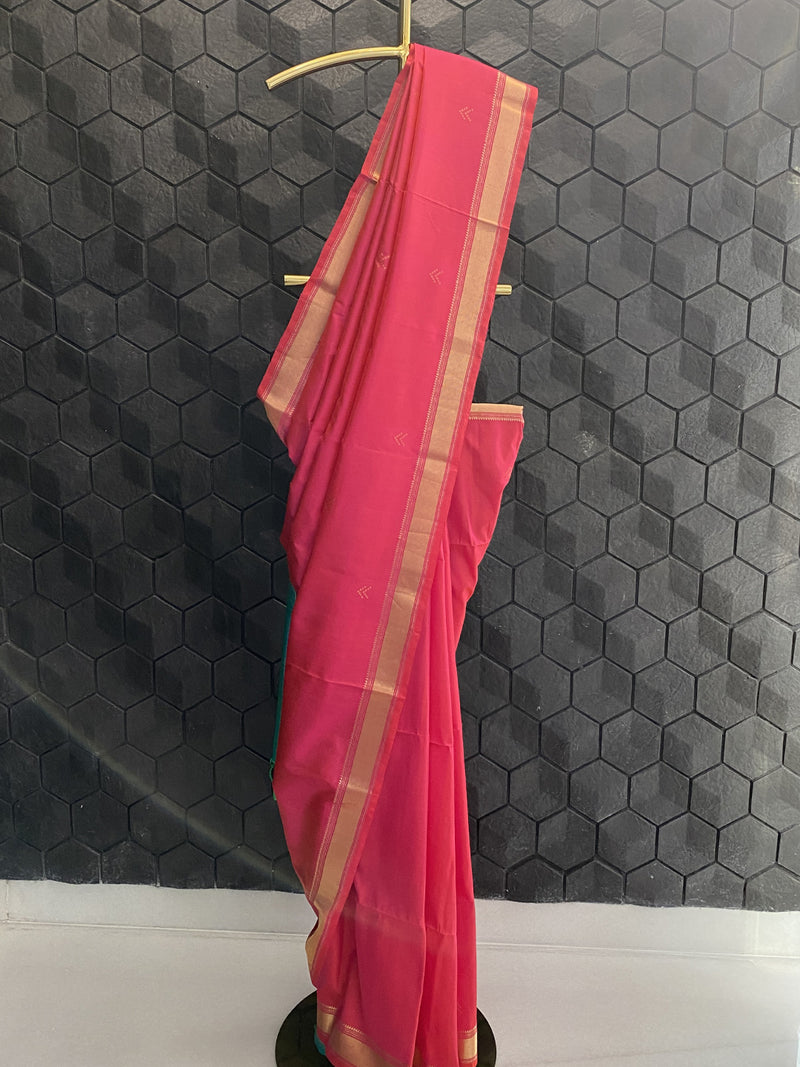 Pink Silk Saree With Zari Work